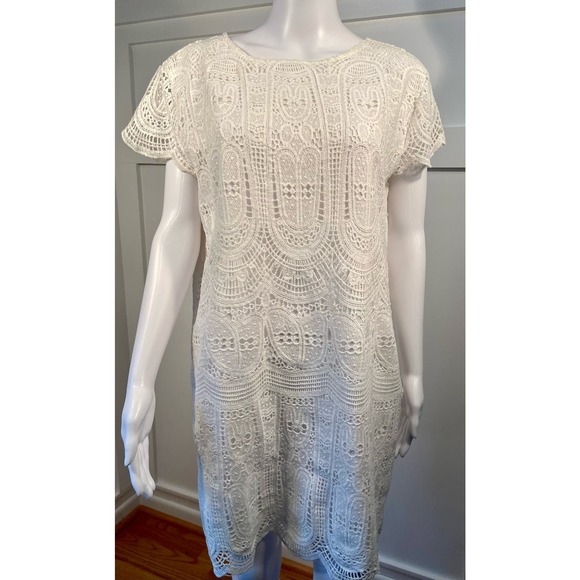 Mango Crochet Knit Dress - Classy White Summer Elegance - Size Small* WD38 - Picture 3 of 14